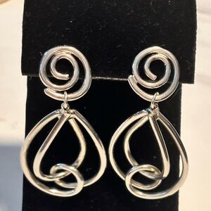 Stainless steel pierced dangle drop earrings 2”+